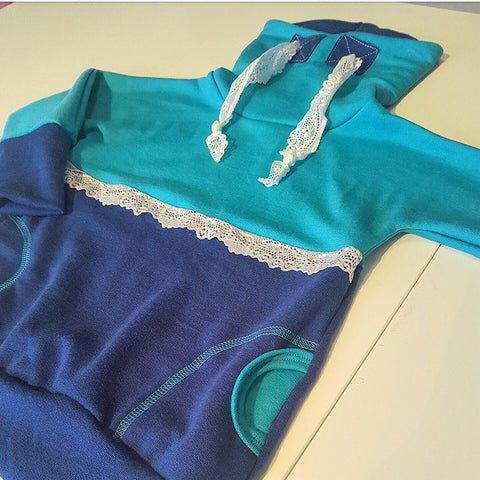 PDF-mønster/pattern: Basic Hoodie child size 68-164 (US 6m-14y)