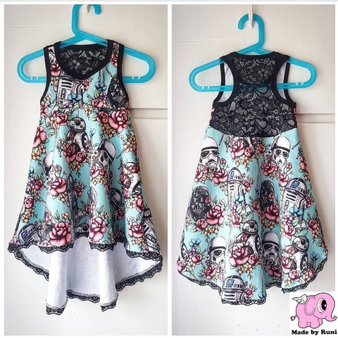 PDF-mønster/pattern: Tank Top Tunic With a Twist child size 80-164 (US 12m-14y)