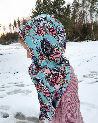 PDF-mønster/pattern: Cozy Cowl Wrap 3 years - adult