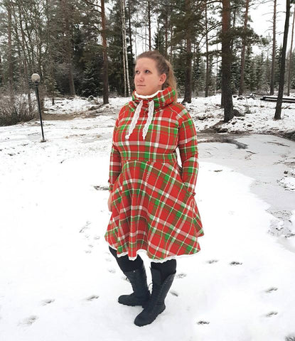PDF-mønster/pattern: Raglan Dress With a Twist adult size 34-54 (US 4-24)