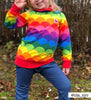 PDF-mønster/pattern: Raglan Hoodie With a Twist child size 80-164 (US 12m-14y)
