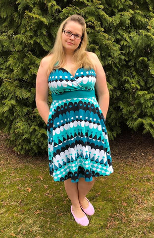 PDF-mønster/pattern: Halterneck dress adult size 34-58 (US 4-28)