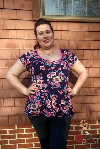 PDF-mønster/pattern: Peplum Tunic With a Twist adult size 34-54 (US 4-24)