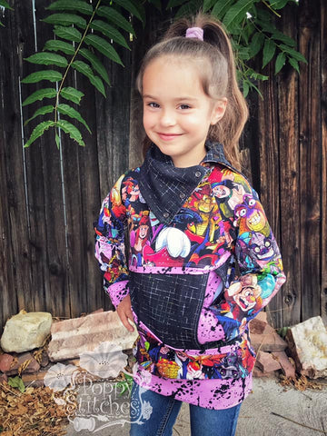 PDF-mønster/pattern: Zipper in my pocket 80-164 (US 12m-14y)