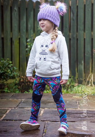 PDF-mønster/pattern: Swirl around leggings 80-164 (US 12m-14y)