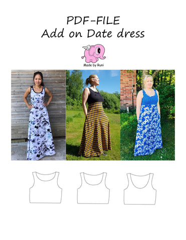 PDF-mønster/pattern: Add on Date dress
