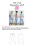 PDF-mønster/pattern: Baggyslim byxa/pants adult size 34-54 (US 4-24)