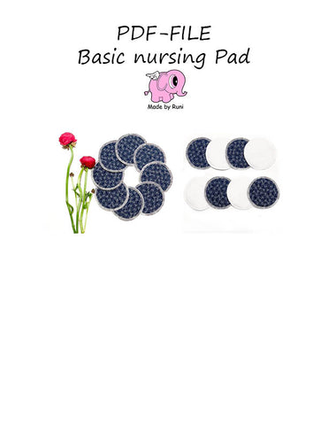 PDF-mønster/pattern: Basic nursing pad / cleaning pad
