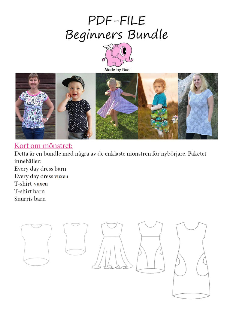 PDF-pakke/bundle: Made by Runi beginners bundle