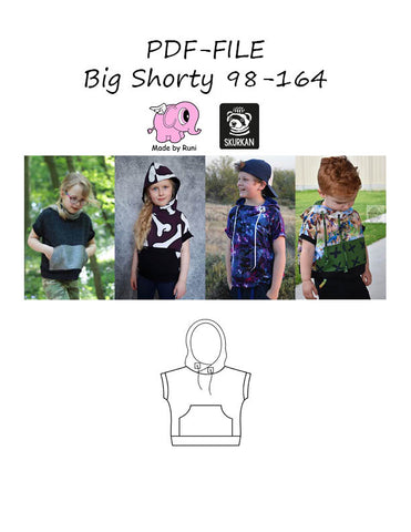 PDF-mønster/pattern: Big shorty child size 98-164 (US 3T-14y)