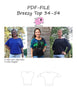 PDF-mønster/pattern: Breezy Top adult size 34-54 (US 4-24)