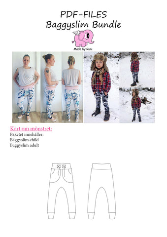 PDF-pakke/bundle: Baggy Slim adult + child