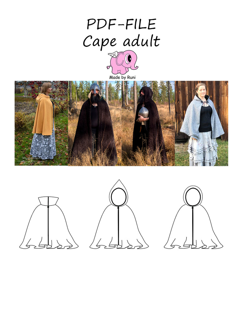 PDF-mønster/pattern: Cape adult