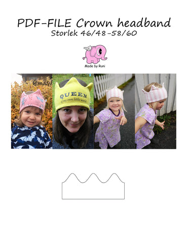 PDF-mønster/pattern: Crown headband