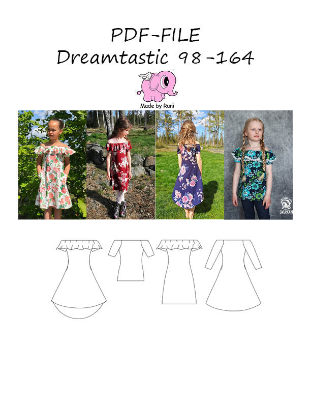 PDF-mønster/pattern: Dreamtastic child size 98-164 (US 3T-14y)