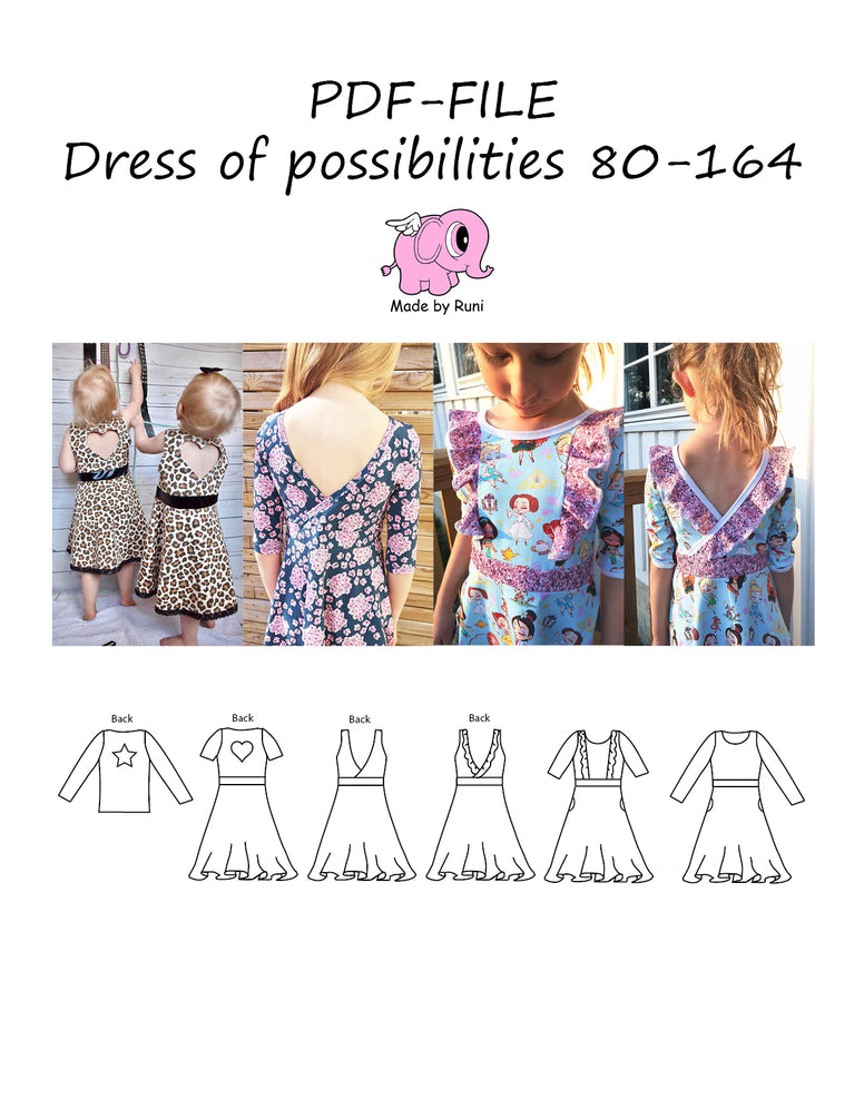 PDF-mønster/pattern: Dress of possibilities 80-164