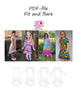 PDF-mønster/pattern: Fit and flare dress child 104-164