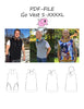 PDF-mønster/pattern: Go Vest adult straight cut size S-XXXXL