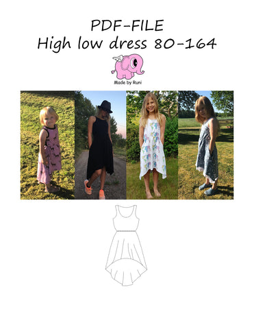 PDF-pakke/bundle: High Low dress adult + child