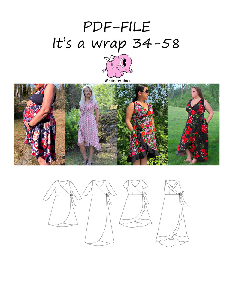 PDF-mønster/pattern: It's a wrap 34-58 (US 4-28)