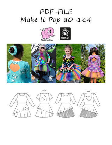 PDF-mønster/pattern: Make it pop 80-164 (US 12m-14y)