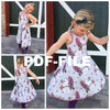 PDF-mønster/pattern: Summer Dress child size 80-164 (US 12m-14y)
