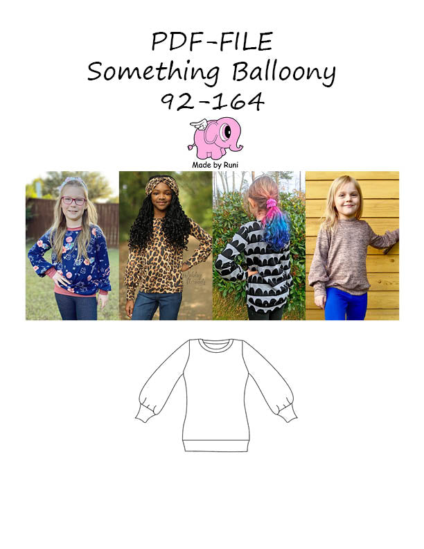 PDF-mønster/pattern: Something Balloony 92-164 (US 2T-14y)