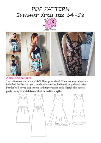 PDF-pakke/bundle: Summer dress child + adult