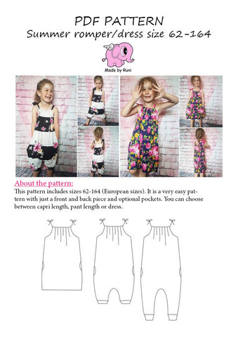 PDF-pakke/bundle: Summer romper dress child + adult