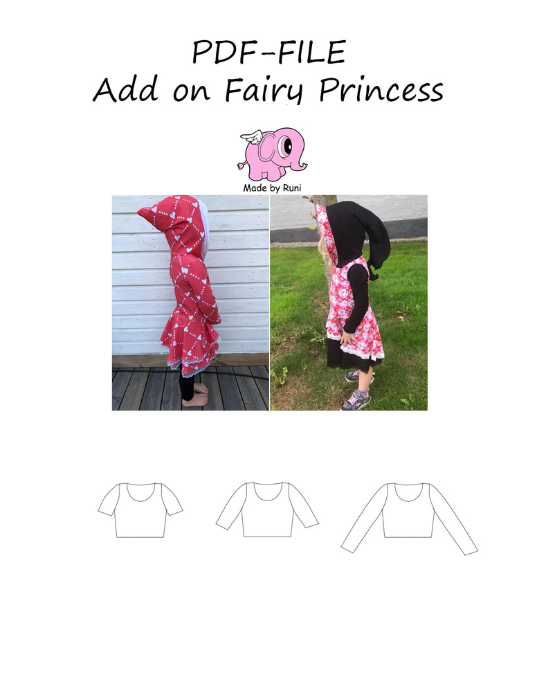 PDF-mønster/pattern: Add on Fairy Princess 80-164