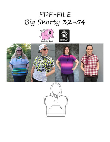 PDF-mønster/pattern: Big Shorty adult size 32-54 (2-24)