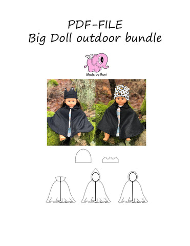 PDF-mønster/pattern: Big doll outdoor bundle