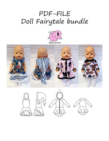 PDF-mønster/pattern: Doll Fairytale bundle
