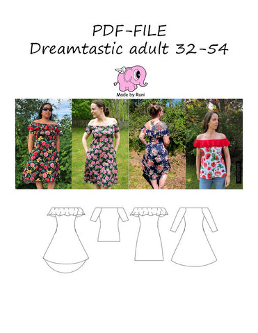 PDF-mønster/pattern: Dreamtastic adult 32-54 (US 2-24)