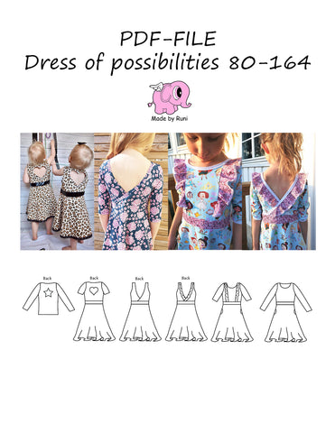 PDF-mønster/pattern: Dress of possibilities 80-164