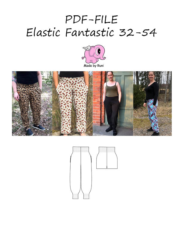 PDF-mønster/pattern: Elastic Fantastic adult size 32-54 (US 2-24)
