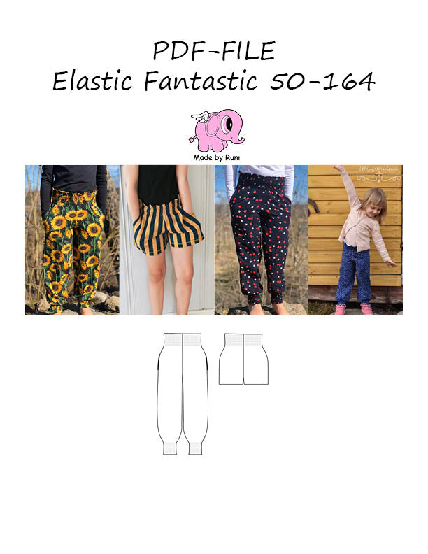 PDF-mønster/pattern: Elastic Fantastic child size 50-164 (US newborn-14y)