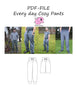 PDF-mønster/pattern: Every Day Cozy Pants adult loose fit XS-XXXXL