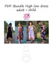 PDF-pakke/bundle: High Low dress adult + child