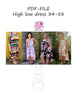 PDF-mønster/pattern: High Low Dress adult size 34-58 (US 2-28)