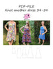 PDF-mønster/pattern: Knot another dress adult size 34-54 (US 4-24)
