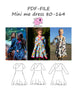 PDF-mønster/pattern: Mini me dress 80-164 (US 12mo-14y)