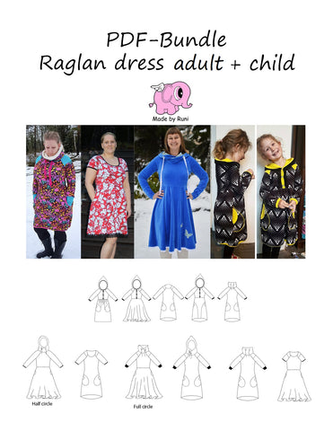 PDF-pakke/bundle: Raglan dress child + adult