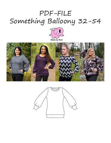 PDF-mønster/pattern: Something Balloony adult size 32-54 (2-24)
