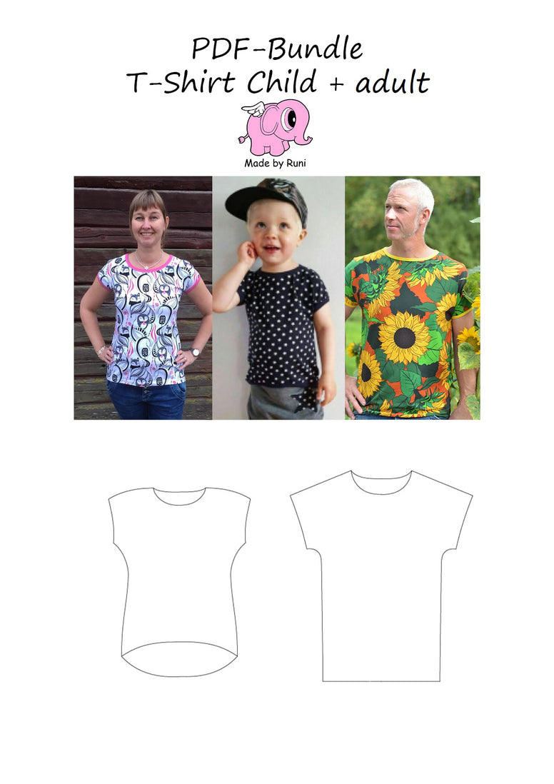 PDF-pakke/bundle: T-shirt  all models