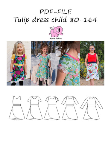 PDF-mønster/pattern: Tulip dress child 80-164